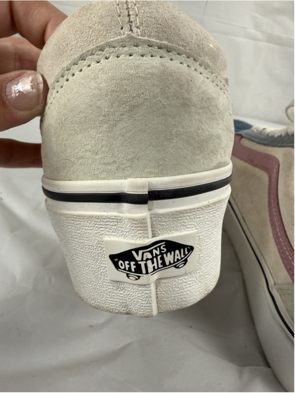 VANS Old Skool Sneakers Stackform Low Suede Sherpa White Blue size 8 - Picture 16 of 16